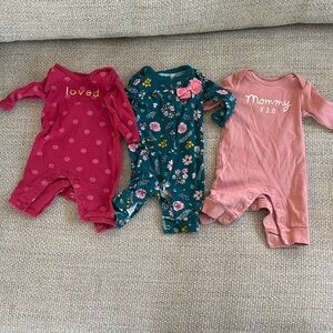 3 Girls Carters Newborn Outfits